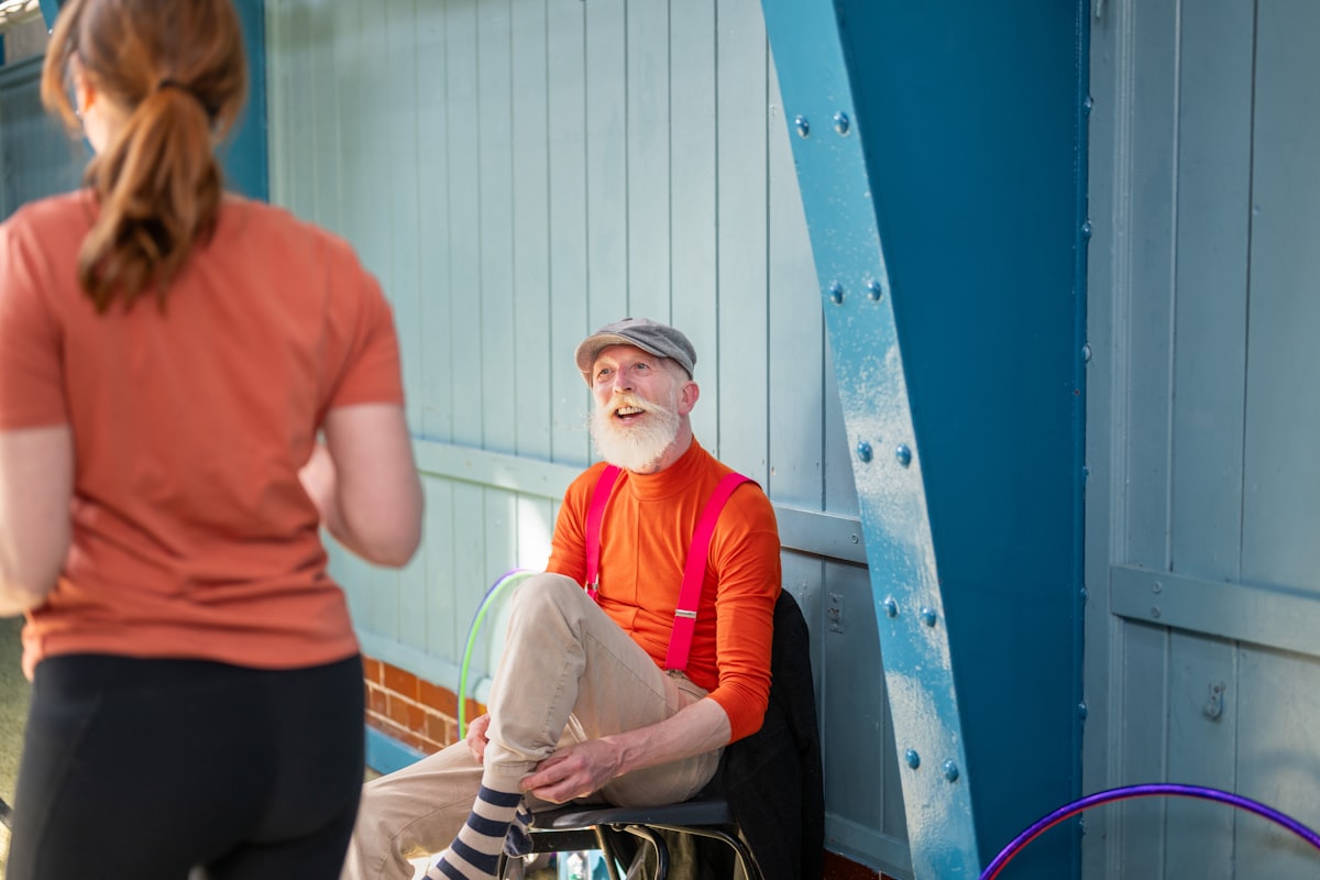 Man performing strength training exercise